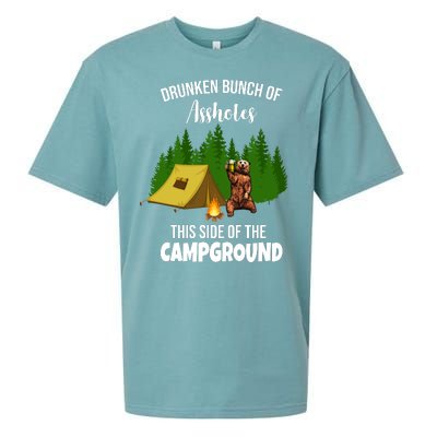 Drunken Bunch Of Assholes This Side Of The Campground Sueded Cloud Jersey T-Shirt