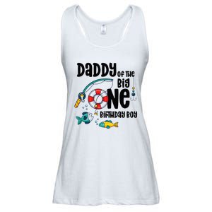 Daddy Big One 1-Year-Old  Fishing Birthday Ladies Essential Flowy Tank