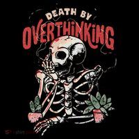 Death By Overthinking Funny Skull Skeleton Softstyle Adult Sport Polo