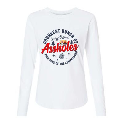 Drunkest Bunch Of Assholes Outdoors Funny Camping Womens Cotton Relaxed Long Sleeve T-Shirt