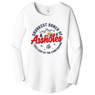 Drunkest Bunch Of Assholes Outdoors Funny Camping Women's Perfect Tri Tunic Long Sleeve Shirt