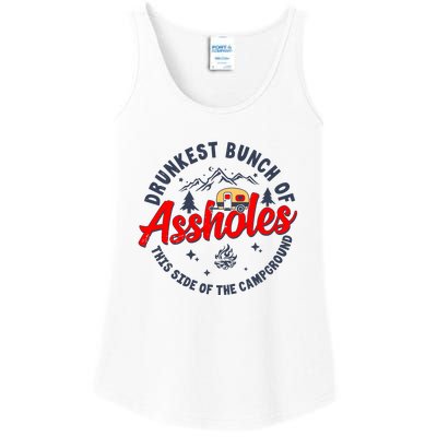 Drunkest Bunch Of Assholes Outdoors Funny Camping Ladies Essential Tank