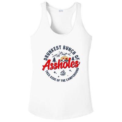 Drunkest Bunch Of Assholes Outdoors Funny Camping Ladies PosiCharge Competitor Racerback Tank