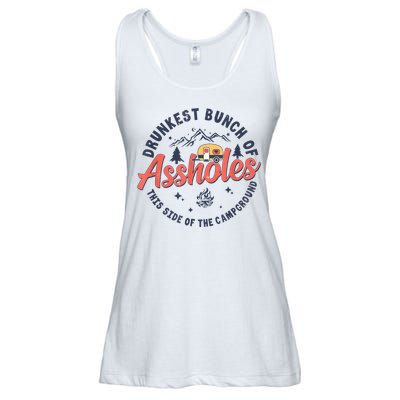 Drunkest Bunch Of Assholes This Side Of The Campground Ladies Essential Flowy Tank