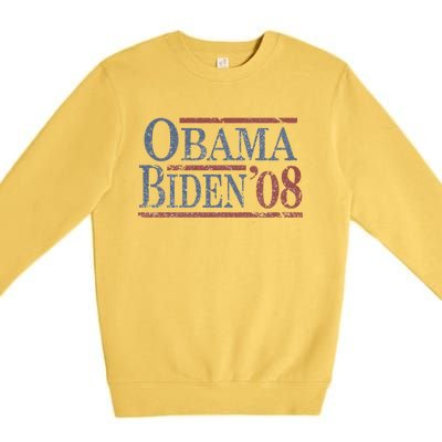 Distressed Barack Obama Joe Biden 2008 Meaningful Gift Premium Crewneck Sweatshirt