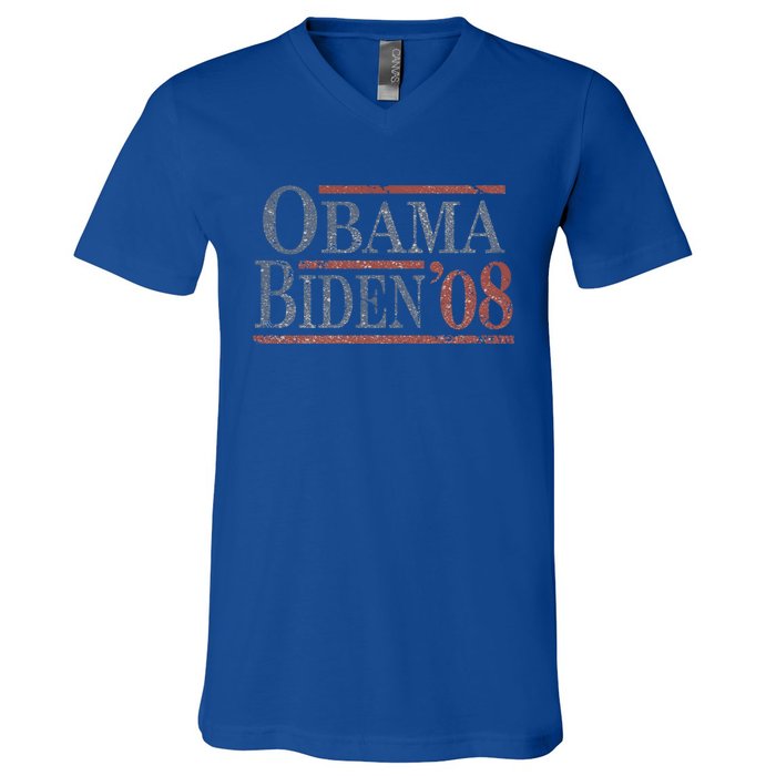 Distressed Barack Obama Joe Biden 2008 Meaningful Gift V-Neck T-Shirt