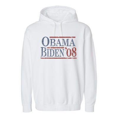 Distressed Barack Obama Joe Biden 2008 Meaningful Gift Garment-Dyed Fleece Hoodie