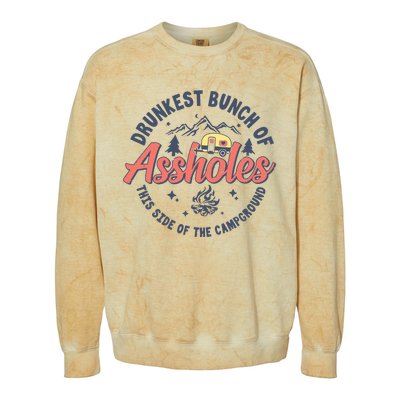 Drunkest Bunch Of Assholes This Side Of The Campground Camp Colorblast Crewneck Sweatshirt