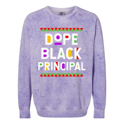 Dope Black Principal African American Job Proud Profession Colorblast Crewneck Sweatshirt