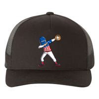 Dabbing Baseball Player 4th Of July USA American Flag Boy Yupoong Adult 5-Panel Trucker Hat