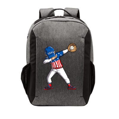 Dabbing Baseball Player 4th Of July USA American Flag Boy Vector Backpack