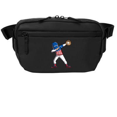 Dabbing Baseball Player 4th Of July USA American Flag Boy Crossbody Pack