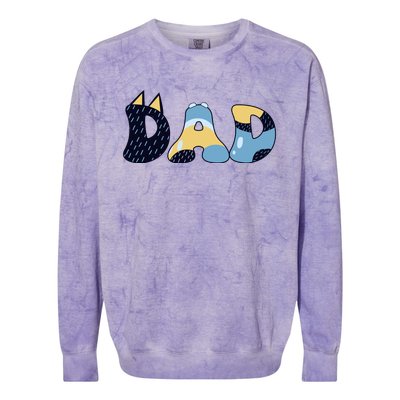 Dad Birthday Party Cute Dog FatherS Day Colorblast Crewneck Sweatshirt