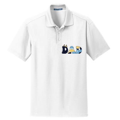 Dad Birthday Party Cute Dog FatherS Day Dry Zone Grid Polo