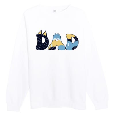 Dad Birthday Party Cute Dog FatherS Day Premium Crewneck Sweatshirt