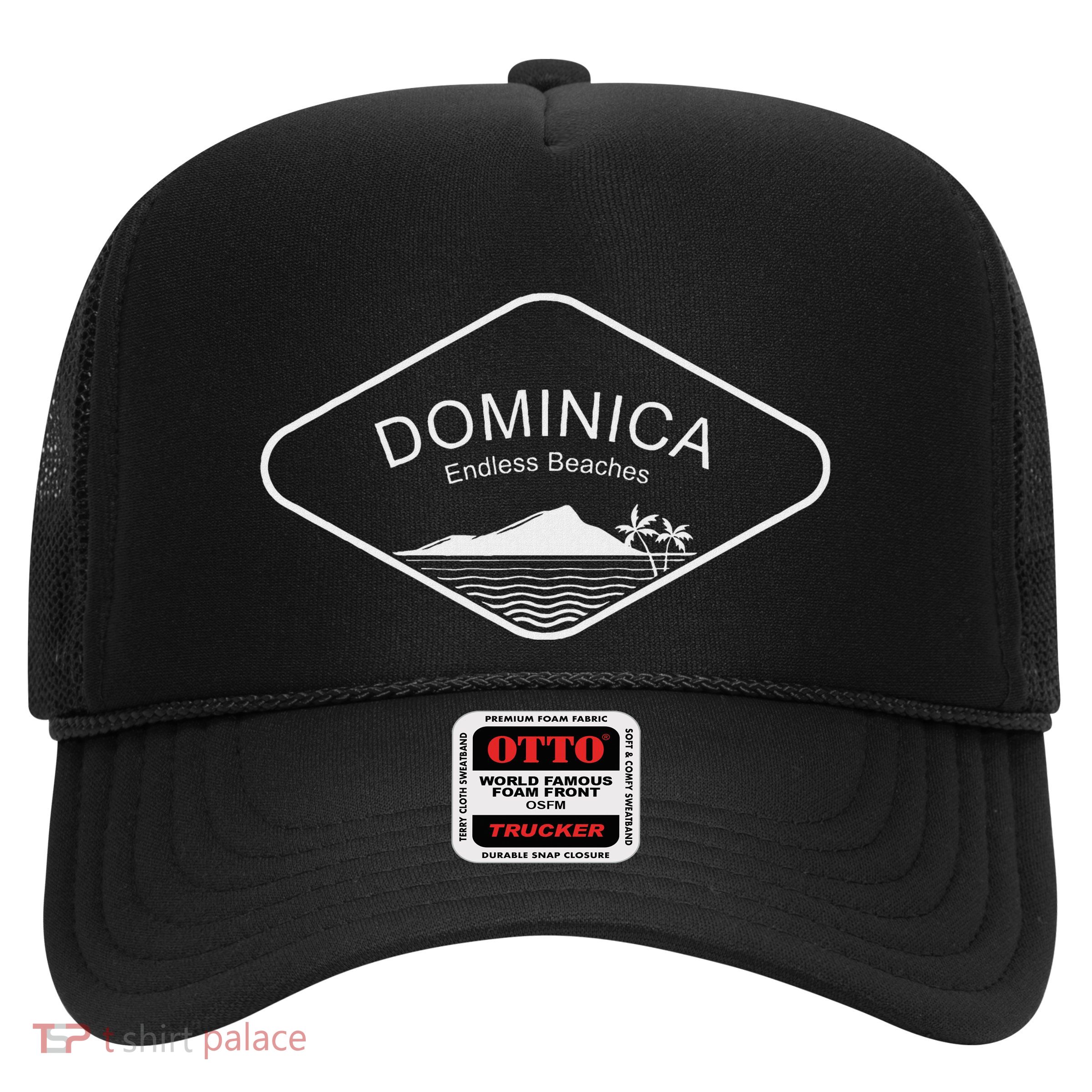 Dominica Beach Palms Caribbean Island Summer Gift Souvenir Trucker Hat