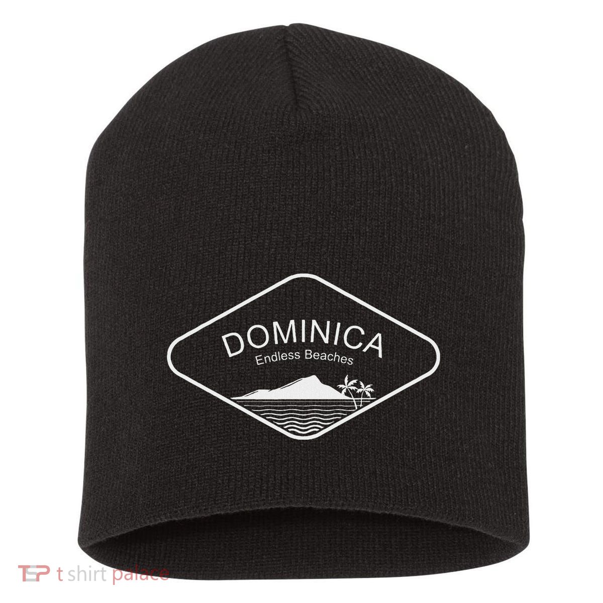 Dominica Beach Palms Caribbean Island Summer Gift Souvenir Short Acrylic Beanie