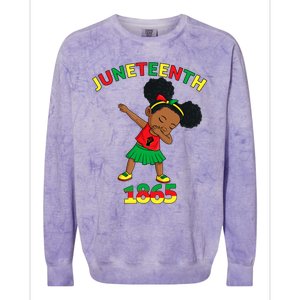 Dabbing Black Princess Juneteenth 1865 Brown Skin Girl Colorblast Crewneck Sweatshirt