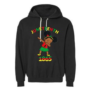 Dabbing Black Princess Juneteenth 1865 Brown Skin Girl Garment-Dyed Fleece Hoodie