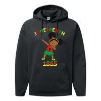 Dabbing Black Princess Juneteenth 1865 Brown Skin Girl Performance Fleece Hoodie