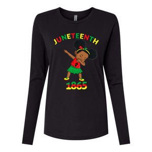 Dabbing Black Princess Juneteenth 1865 Brown Skin Girl Womens Cotton Relaxed Long Sleeve T-Shirt