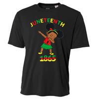 Dabbing Black Princess Juneteenth 1865 Brown Skin Girl Cooling Performance Crew T-Shirt