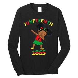 Dabbing Black Princess Juneteenth 1865 Brown Skin Girl Long Sleeve Shirt