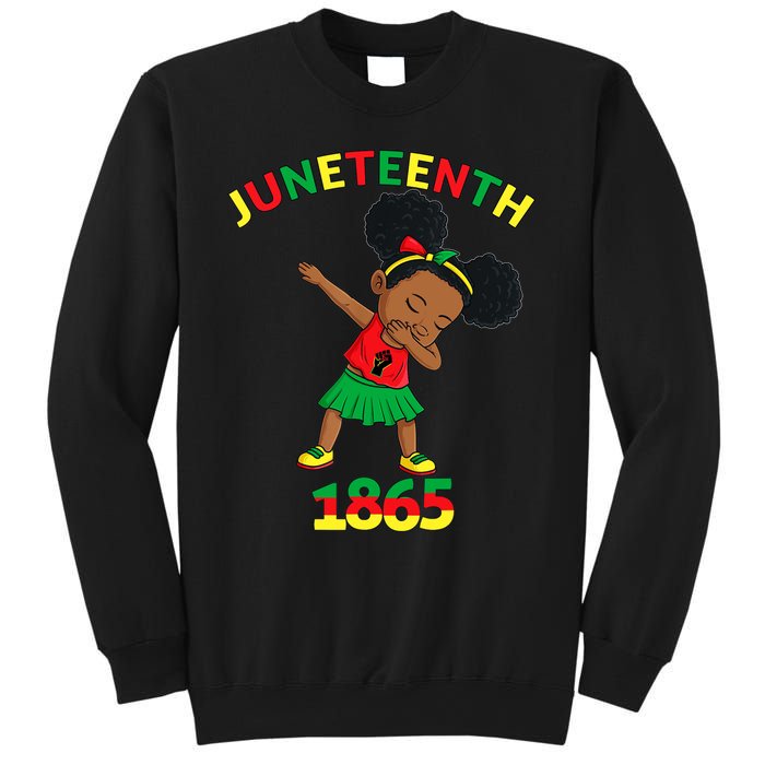 Dabbing Black Princess Juneteenth 1865 Brown Skin Girl Sweatshirt