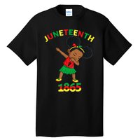 Dabbing Black Princess Juneteenth 1865 Brown Skin Girl Tall T-Shirt