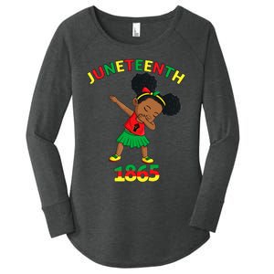 Dabbing Black Princess Juneteenth 1865 Brown Skin Girl Women's Perfect Tri Tunic Long Sleeve Shirt