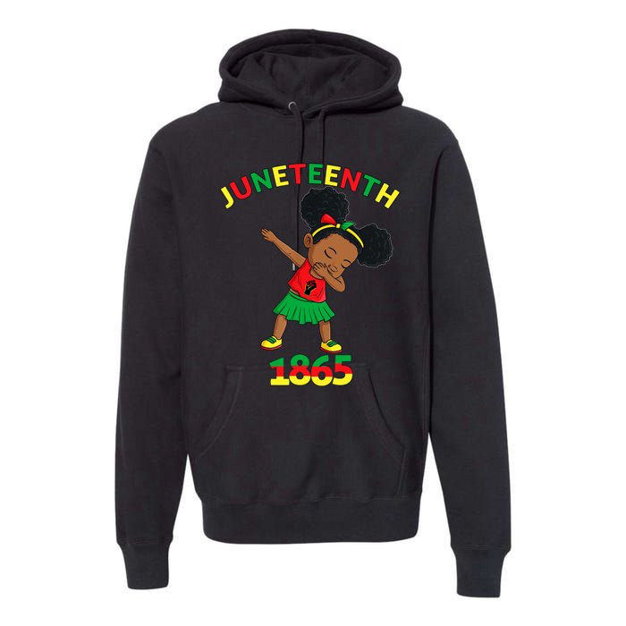 Dabbing Black Princess Juneteenth 1865 Brown Skin Girl Premium Hoodie