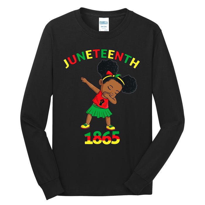 Dabbing Black Princess Juneteenth 1865 Brown Skin Girl Tall Long Sleeve T-Shirt