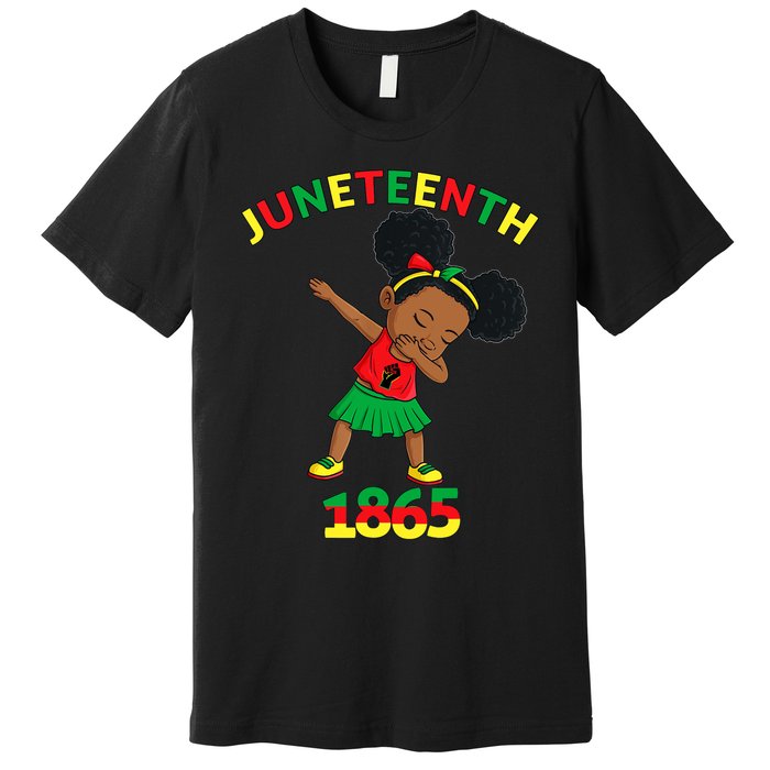 Dabbing Black Princess Juneteenth 1865 Brown Skin Girl Premium T-Shirt