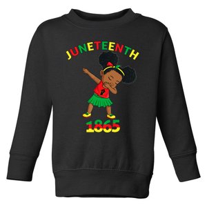 Dabbing Black Princess Juneteenth 1865 Brown Skin Girl Toddler Sweatshirt