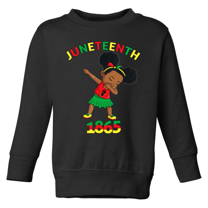 Dabbing Black Princess Juneteenth 1865 Brown Skin Girl Toddler Sweatshirt