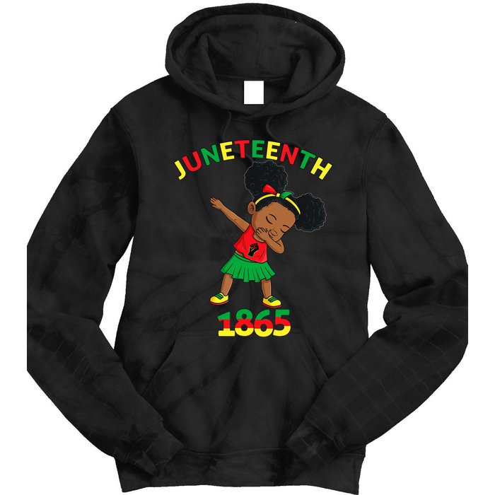 Dabbing Black Princess Juneteenth 1865 Brown Skin Girl Tie Dye Hoodie