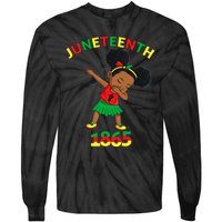 Dabbing Black Princess Juneteenth 1865 Brown Skin Girl Tie-Dye Long Sleeve Shirt