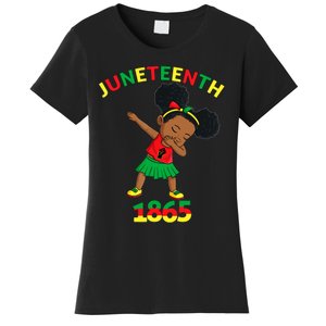 Dabbing Black Princess Juneteenth 1865 Brown Skin Girl Women's T-Shirt