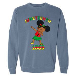 Dabbing Black Princess Juneteenth 1865 Brown Skin Girl Garment-Dyed Sweatshirt