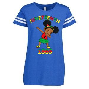 Dabbing Black Princess Juneteenth 1865 Brown Skin Girl Enza Ladies Jersey Football T-Shirt