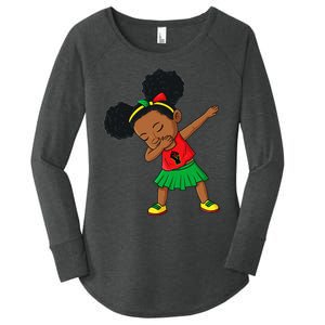 Dabbing Black Princess Juneteenth 1865 Brown Skin Women's Perfect Tri Tunic Long Sleeve Shirt