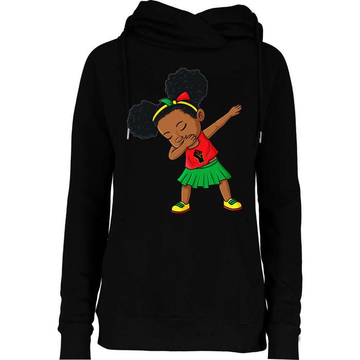 Dabbing Black Princess Juneteenth 1865 Brown Skin Womens Funnel Neck Pullover Hood