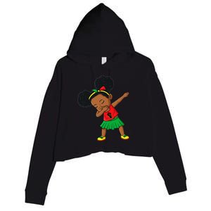 Dabbing Black Princess Juneteenth 1865 Brown Skin Crop Fleece Hoodie