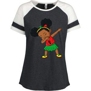 Dabbing Black Princess Juneteenth 1865 Brown Skin Enza Ladies Jersey Colorblock Tee