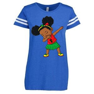 Dabbing Black Princess Juneteenth 1865 Brown Skin Enza Ladies Jersey Football T-Shirt