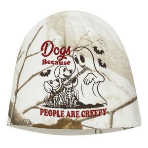 Dog Because People Are Creepy Funny Halloween Dog Ghost Kati - Camo Knit Beanie