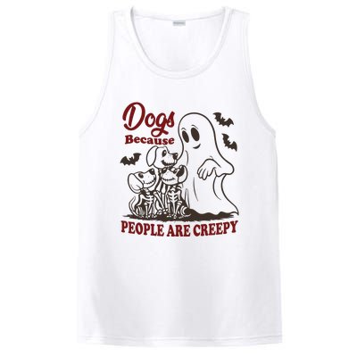 Dog Because People Are Creepy Funny Halloween Dog Ghost PosiCharge Competitor Tank