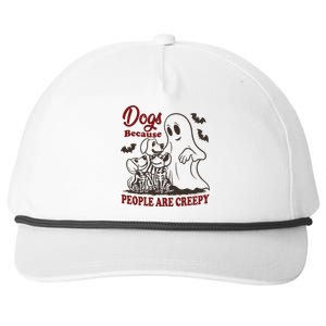 Dog Because People Are Creepy Funny Halloween Dog Ghost Snapback Five-Panel Rope Hat