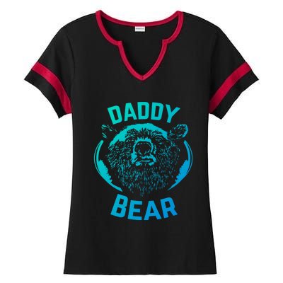 Daddy Bear Papa Bear Fathers Day New Papa Daddy Gift Ladies Halftime Notch Neck Tee