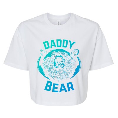 Daddy Bear Papa Bear Fathers Day New Papa Daddy Gift Bella+Canvas Jersey Crop Tee